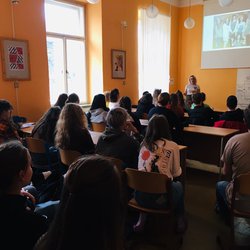 Přednáška studentky Fakulty výtvarných umění VUT Brno